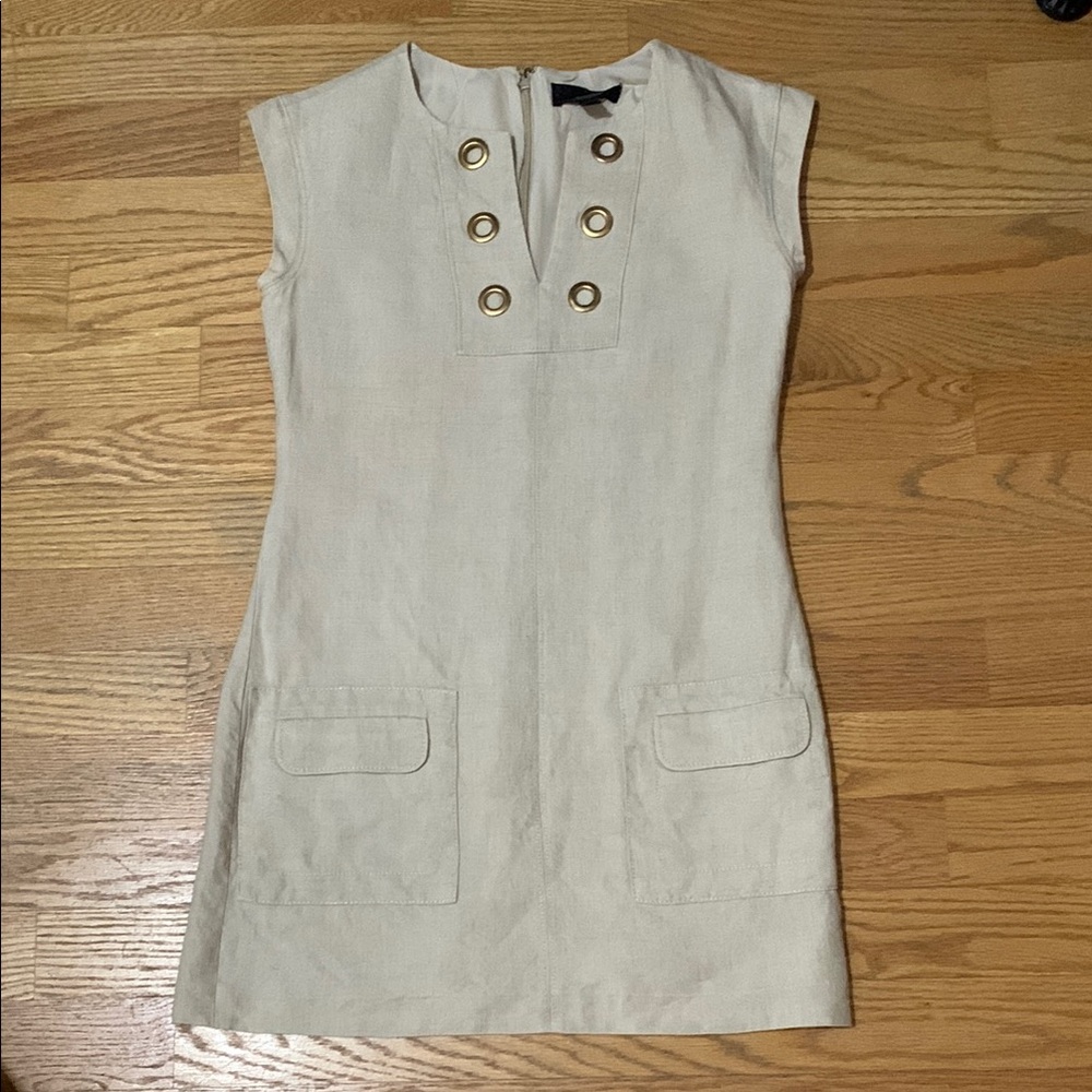 J. Crew Cream and Gold Mini Dress